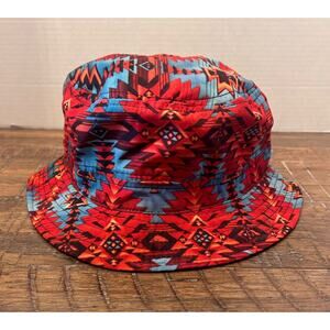 JACK Bucket Hat Cap Aztec Red Turquoise One Size Fits Most Fishing Gardening